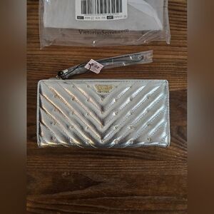 Victoria's Secret Metallic Silver Wristlet